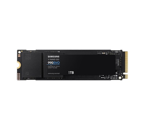 Твердотельные накопители/ Samsung SSD 990 EVO, 1000GB, M.2(22x80mm), NVMe 2.0, PCIe 4.0 x4, V-NAND TLC, R/W 5000/4200MB/s, IOPs 680 000/800 000, TBW 600, DWPD 0.33 (12 мес.) Твердотельные накопители/ Samsung SSD 990 EVO, 1000GB, M.2(22x80mm), NVMe 2.0, PCIe 4.0 x4, V-NAND TLC, R/W 5000/4200MB/s, IOPs 680 000/800 000, TBW 600, DWPD 0.33 (12 мес.)