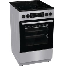 Плита Gorenje/ Плита Gorenje, полезный объем 70 л, эргономичные переключатели, сенсорный программатор IconLED, эмаль SilverMatte, очистка паром, индикатор остаточного тепла для каждой конфорки, телескопические направляющие, дверца CompactDoor 2 стекла + 1