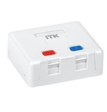 ITK Корпус настенной розетки для установки двух модулей KJ, белый