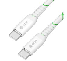 GCR Кабель 0.5m Type C-C POWER DELIVERY 18 W, бело-зеленый, AL case белый, белый ПВХ
