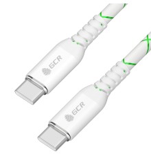 GCR Кабель 0.5m Type C-C POWER DELIVERY 18 W, бело-зеленый, AL case белый, белый ПВХ