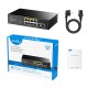 Коммутатор/ 8 RJ-45 10/100/1000M PSE ports +2 RJ45 10/100/1000  Uplink Port Unmanaged PoE+ Switch 120W, CCTV/VLAN mode support, long distance:250M at CCTV mode.  802.3af/at standard,  Aternative 1/2(+),3/6(-), Rack-mountable Steel Case, Watchdog, 120W int