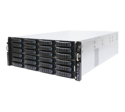 Серверная платформа/ HA401-VG, 4U, 2x2LGA-3647, 24-bay storage server, 24x SATA/SAS hot-swap 3.5"/2.5" universal bay, 2x canister, 4x 9mm 2.5" internal bay, 12G expander board with 2x SFF-8643, 2x SFF-8644, 1300W 1+1 redundant power supply,