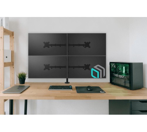 ONKRON кронштейн для четырех мониторов 13"-32" настольный, чёрный D421E ONKRON кронштейн для четырех мониторов 13"-32" настольный, чёрный D421E