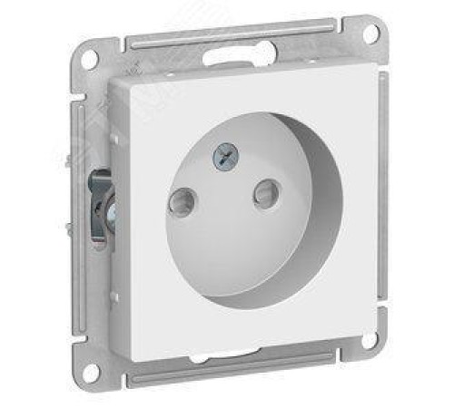 ATLASDESIGN РОЗЕТКА без заземления со шторками, 16А, механизм, БЕЛЫЙ