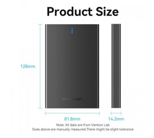 Внешний корпус Vention для HDD/SSD 2.5" (USB 3.0 Mirco-B) Черный