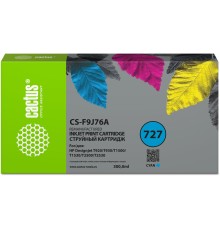-/ Картридж струйный Cactus CS-F9J76A 727 голубой (300мл) для HP DJ T920/T930/T1500/T1530/T2500/T2530