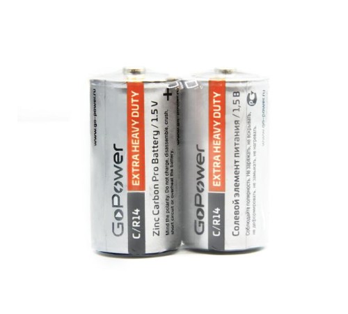 Батарейка/ Батарейка GoPower R14 C Shrink 2 Heavy Duty 1.5V (2/24/288) (24 шт.) Батарейка/ Батарейка GoPower R14 C Shrink 2 Heavy Duty 1.5V (2/24/288) (24 шт.)