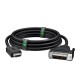 GCR Кабель 2.0m HDMI-DVI, 19M / 25M Dual Link, черный, 30 AWG, двойной экран. GCR-55521