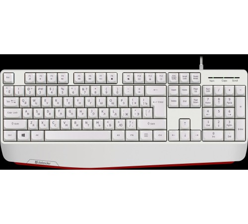 Defender Проводная клавиатура Atom HB-546 RU,белый,104+FN,1.8м