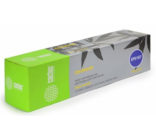 -/ Картридж лазерный Cactus CS-EPS187 S050187 желтый (4000стр.) для Epson AcuLaser C1100/C1100N/CX11/CX