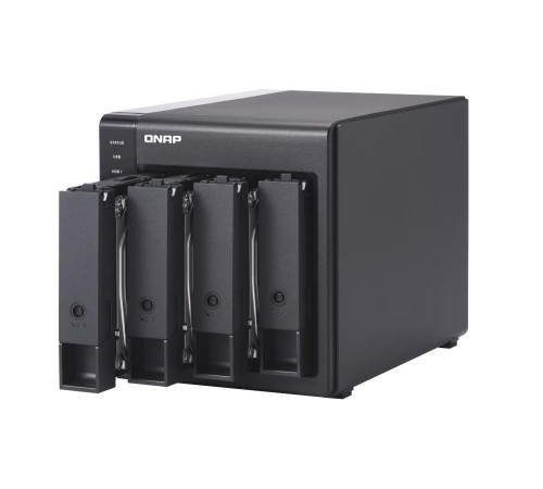 Полка расширения сетевого хранилища без дисков/ channel QNAP DAS TR-004 4 Bay 2.5/3.5 SATA  Type-C USB 3.1 Gen 1 (5 Gb/s ) Direct Attached Storage with Hardware RAID