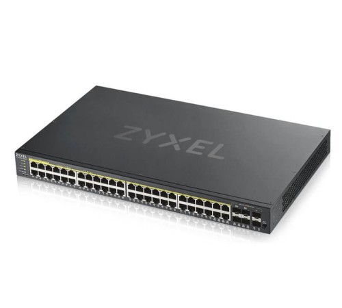 Коммутатор Smart L2 коммутатор PoE+ Zyxel NebulaFlex GS1920-48HPv2, rack 19", 44xGE PoE+, 4xCombo (SFP/RJ-45 PoE+), 2xSFP, бюджет PoE 375 Вт