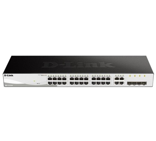 Коммутатор D-Link Управляемый L2 коммутатор, 24x1000Base-T, 4xCombo 1000Base-T/SFP, защита от статического электричества до 6 кВ, CLI