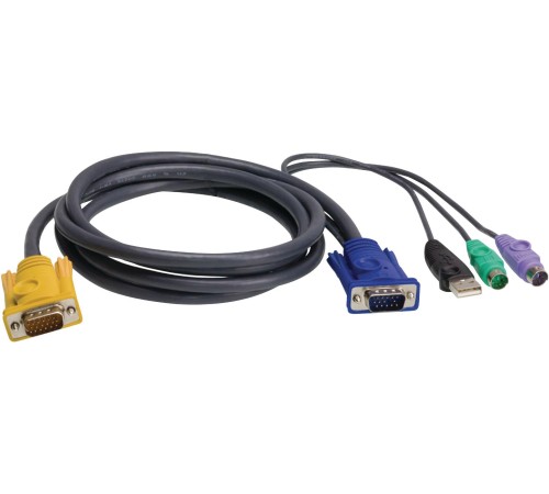 Шнур, мон., клав.+мышь USB, SPHD=>HD DB15+USB A-Тип+2x6MINI-DIN, Male-4xMale, 8+8 проводов, опрессованный, 3 метр., черный, (с поддерKой KVM PS/2)/ USB-PS/2 HYBRID CABLE. 3M Шнур, мон., клав.+мышь USB, SPHD=>HD DB15+USB A-Тип+2x6MINI-DIN, Male-4xMale, 8+8 проводов, опрессованный, 3 метр., черный, (с поддерKой KVM PS/2)/ USB-PS/2 HYBRID CABLE. 3M