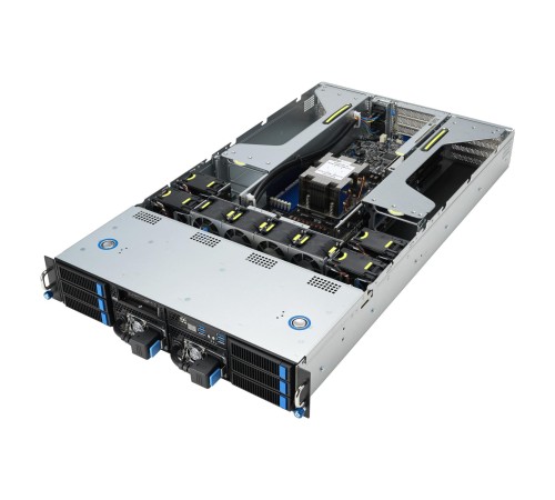 Серверная платформа/ ASUS ESC4000A-E12-SKU1, 2U GPU, 1 x SP5 LGA6096 EPYC 9004 (400W), 12DIMM DDR5, 2 x 2.5" SATA/SAS*/NVMe + 2 x 3.5" SATA/SAS*/NVMe + 2 x 3.5" SATA/SAS*,2 x GbE LAN (I350), 1+1 2600W