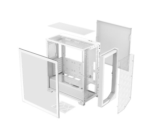 Корпус без блока питания/ Case PCCooler C3D510 WH, Midi-Tower, TG, Mesh, no fans, 2xUSB-A 3.0, E-ATX, ATX, mATX, mITX White