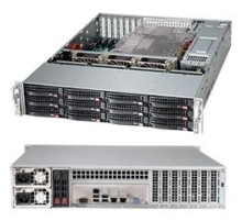 Шасси серверное Supermicro SuperChassis 2U 826BAC12-R1K23LPB/ HDD(12)LFF+opt.HDD(2)SFF/7xLP/2 x1200W/Backplane 12xSAS3/SATA3/NVMe4