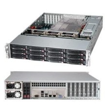 Шасси серверное Supermicro SuperChassis 2U 826BAC12-R1K23LPB/ HDD(12)LFF+opt.HDD(2)SFF/7xLP/2 x1200W/Backplane 12xSAS3/SATA3/NVMe4