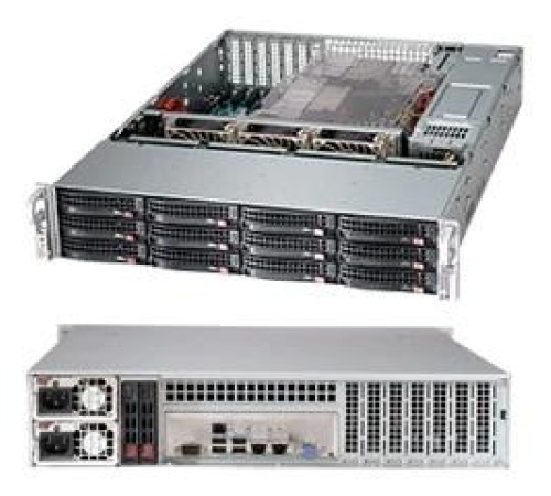 Шасси серверное Supermicro SuperChassis 2U 826BAC12-R1K23LPB/ HDD(12)LFF+opt.HDD(2)SFF/7xLP/2 x1200W/Backplane 12xSAS3/SATA3/NVMe4 Шасси серверное Supermicro SuperChassis 2U 826BAC12-R1K23LPB/ HDD(12)LFF+opt.HDD(2)SFF/7xLP/2 x1200W/Backplane 12xSAS3/SATA3/NVMe4
