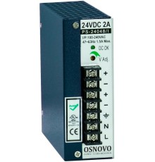 Блок питания/ OSNOVO Промышленный блок питания. DC24V, 2A (48W). Диапазон входных напряжений: AC195-265V