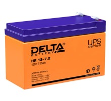 Батарея DELTA серия HR, HR 12-7,2, напряжение 12В, емкость 7.2Ач (разряд 20 часов),  макс. ток разряда (5 сек.) 105А, макс. ток заряда 2.16А, свинцово-кислотная типа AGM, клеммы F2, ДxШxВ 151х65х94мм., вес 2.5кг., срок службы 8 лет./ Battery DELTA series