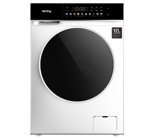 Стиральная машина с сушкой KORTING/ Стиральная машина с сушкой KORTING, отдельностоящая, глубина 62 см, загрузка 10 кг (при сушке 7 кг), 10 программ, 1200 об/мин, сенсорное управление, цветной Full Touch дисплей, инверторный мотор с прямым приводом, отсро