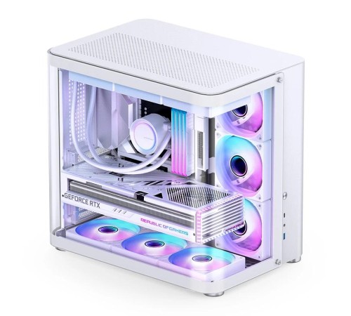 Корпус без блока питания/ Case JONSBO TK-2, Midi-Tower, TG, no fans, 1xUSB-A 3.2 + 1xUSB-C 3.2, ATX, mATX, mITX White