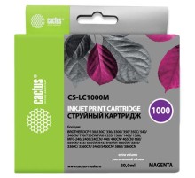 -/ Картридж струйный Cactus CS-LC1000M пурпурный (20мл) для Brother DCP 130C/330С/MFC-240C/5460CN