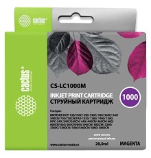 -/ Картридж струйный Cactus CS-LC1000M пурпурный (20мл) для Brother DCP 130C/330С/MFC-240C/5460CN