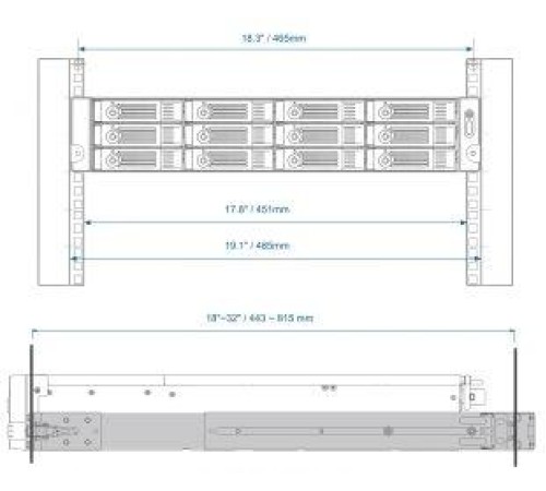 Комплект направляющих/ QNAP RAIL-B02 Rail kit
