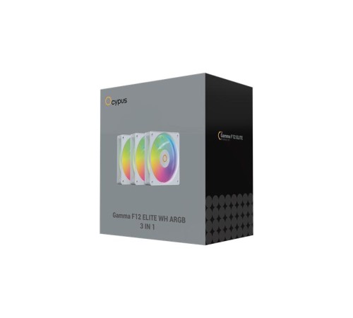 Вентилятор для корпуса Ocypus Gamma F12 Elite WH ARGB 3 IN 1, 120x120x25mm, 4-PIN PWM, 600-1800 RPM, 26 DBA MAX, HYDRO BEARING