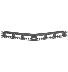 Модульная панель угловая Mini-Com 24порта высокой плотности 1U/ Patch Panel 24 Port, Modular Flush Mount