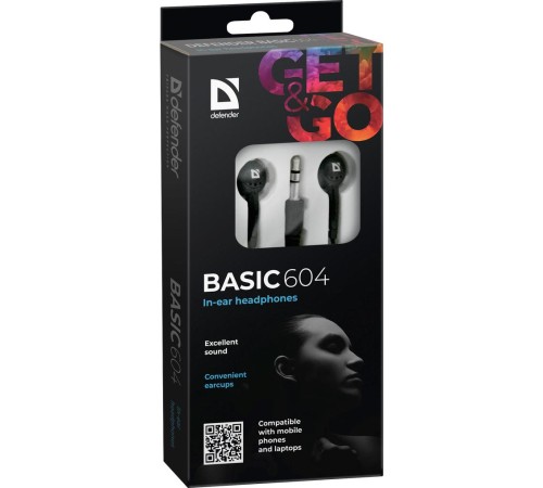 Defender Наушники вставки Basic 604 черный