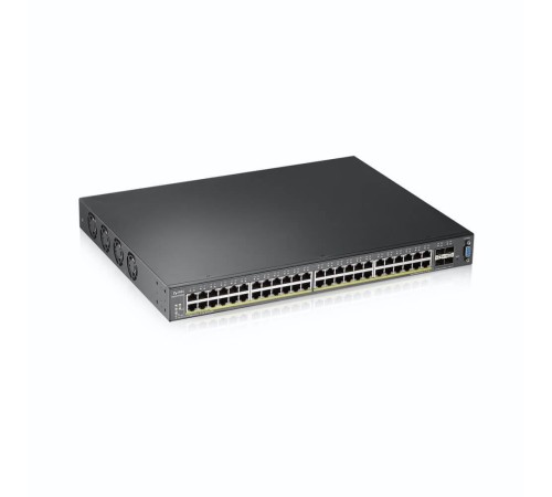 Коммутатор/ ZYXEL XGS2210-52HP, 48 port Gigabit L2 managed PoE+ switch, 375 Watt, 4x 10G