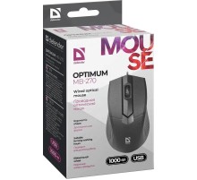 Мышь проводная Defender Optimum MB-270 USB B(Черный) 2кн+кл 1000dpi (52270)