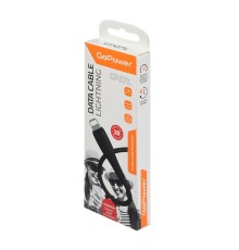 Кабель/ Кабель GoPower GP07L USB (m)-Lightning (m) 1.0м 2.4A силикон черный (1/200/800)