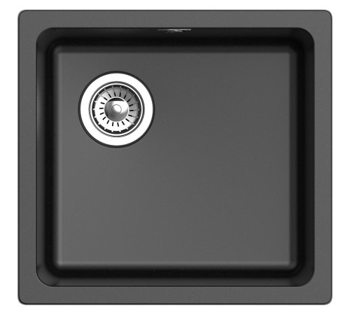 Кухонная мойка RIVELATO RIVELATO Мойка BERKANA 45 1-чаш 485*455, монтаж: универсальный, материал: кварц, цвет: черный Кухонная мойка RIVELATO RIVELATO Мойка BERKANA 45 1-чаш 485*455, монтаж: универсальный, материал: кварц, цвет: черный