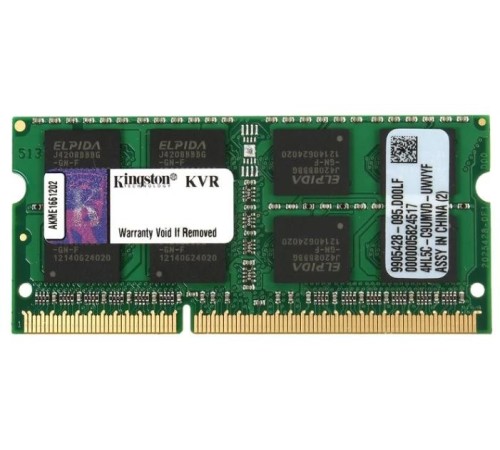 Память оперативная/ Kingston 8GB 1600MT/s DDR3 Non-ECC CL11 SODIMM (Select Regions ONLY) Память оперативная/ Kingston 8GB 1600MT/s DDR3 Non-ECC CL11 SODIMM (Select Regions ONLY)