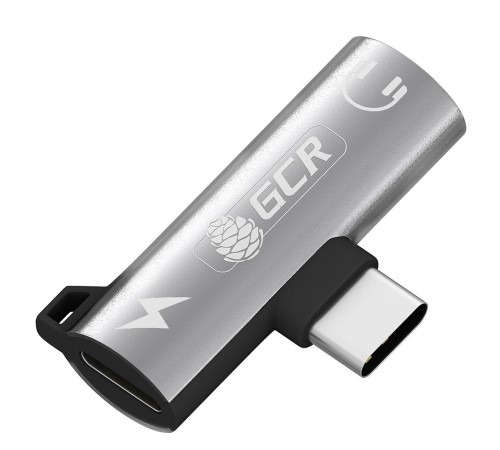 GCR Переходник USB Type C > 3.5mm mini jack + TypeC с отверстием для шнура, серебряный, GCR-53493 GCR Переходник USB Type C > 3.5mm mini jack + TypeC с отверстием для шнура, серебряный, GCR-53493