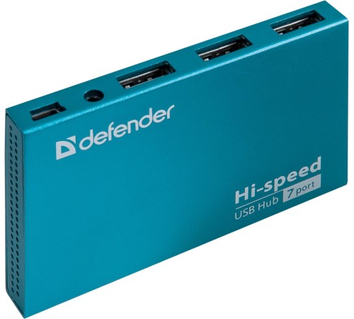 Defender Универсальный USB разветвитель Septima Slim USB2.0, 7портов,блок питания2A