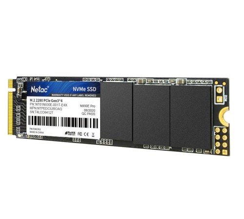 SSD накопитель Netac SSD N930E Pro 1TB PCIe 3 x4 M.2 2280 NVMe 3D NAND, R/W up to 2130/1720MB/s, IOPS(R4K) 250K/220K, TBW 600TB, 3y wty SSD накопитель Netac SSD N930E Pro 1TB PCIe 3 x4 M.2 2280 NVMe 3D NAND, R/W up to 2130/1720MB/s, IOPS(R4K) 250K/220K, TBW 600TB, 3y wty