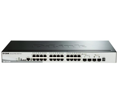 Сетевой коммутатор/ Gigabit Stackable SmartPro Switch with 24 10/100/1000Base-T PoE ports, 2 Gigabit SFP, 2 10G SFP+  ports