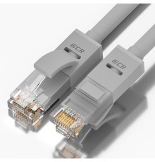 GCR Патч-корд прямой 11.0m UTP кат.5e, серый, позолоченные контакты, 24 AWG, литой, ethernet high speed 1 Гбит/с, RJ45, T568B, GCR-51514