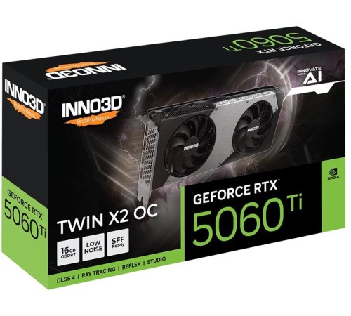 Видеокарта INNO3D RTX 5060 Ti Twin X2 OC//RTX5060Ti, HDMI, DP*3, 16G,D7