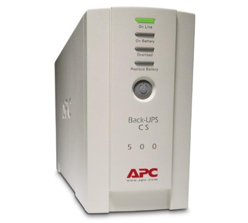 Источник бесперебойного питания для персональных компьютеров APC Back-UPS CS 500VA/300W, 230V, 4xC13 outlets (1 Surge & 3 batt.), Data/DSL protection, USB, PCh, user repl. batt., 1 year warranty