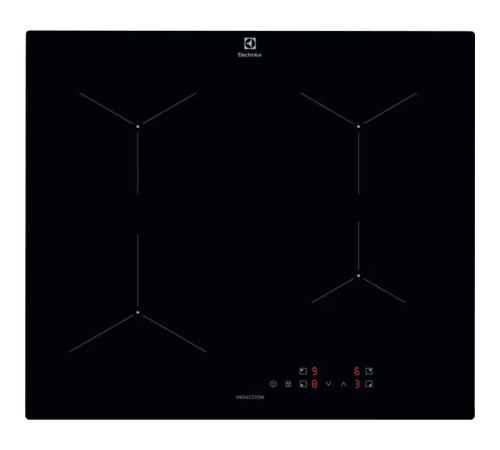 Встраиваемые индукционные панели ELECTROLUX/ индукционная варочная поверхность на 4 конфорки, cтеклокерамика, мощность: 3650 Вт, независимая установка, размеры (ШхГ): 59x52 см