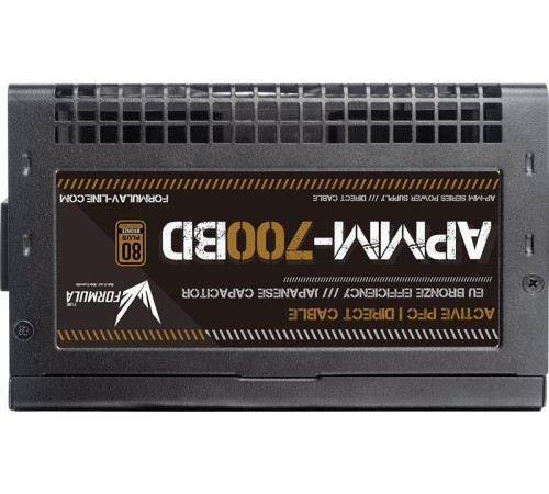 Блок питания Formula V Line APMM-700BD, 700W, ATX3.1/PCIe5.1, APFC, 80+ Bronze, 12cm Fan Блок питания Formula V Line APMM-700BD, 700W, ATX3.1/PCIe5.1, APFC, 80+ Bronze, 12cm Fan