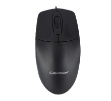 Мышь/ Мышь проводная GoPower GPM01 классическая USB черный (1/100)