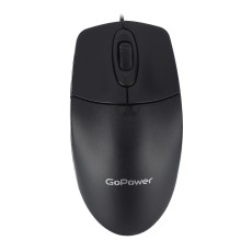 Мышь/ Мышь проводная GoPower GPM01 классическая USB черный (1/100)